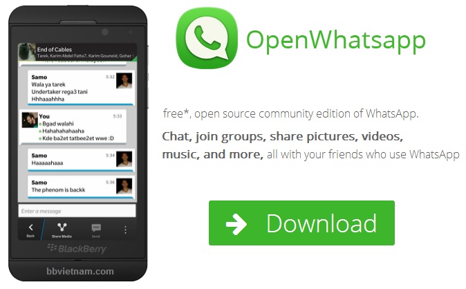 [Native] OpenWhatsapp - Whatsapp client trên BlackBerry 10 [đã có file bar]